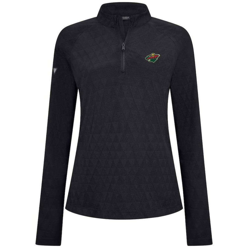 Minnesota Wild Levelwear Women's Spike Raglan Quarter-Zip Top Black