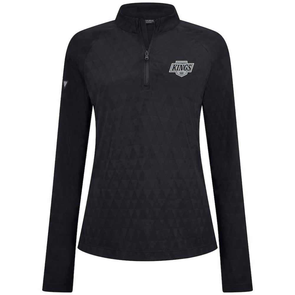 Los Angeles Kings Levelwear Women's Spike Raglan Quarter-Zip Top Black