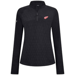 Detroit Red Wings Levelwear Women's Spike Raglan Quarter-Zip Top Black