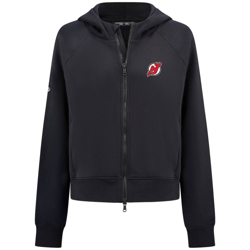 New Jersey Devils Levelwear Women's Judd Raglan Full-Zip Hoodie Black