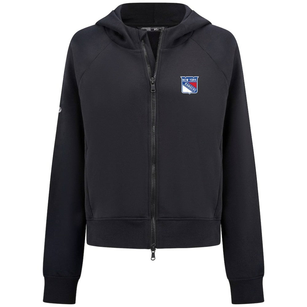 New York Rangers Levelwear Women's Judd Raglan Full-Zip Hoodie Black