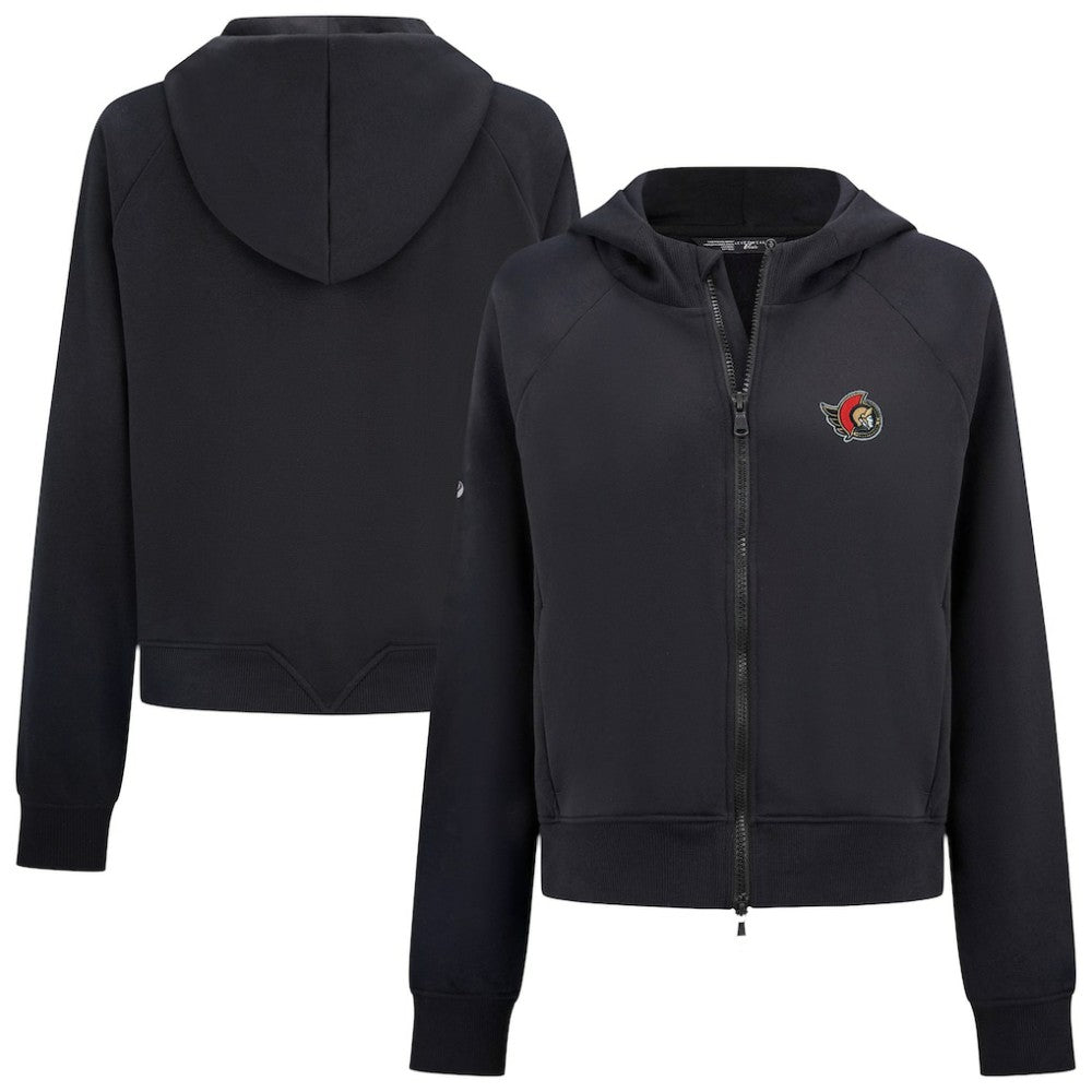 Ottawa Senators Levelwear Women's Judd Raglan Full-Zip Hoodie Black
