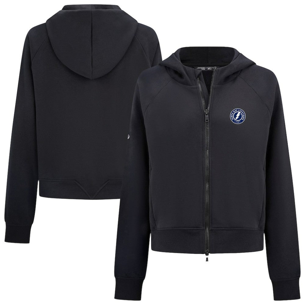 Tampa Bay Lightning Levelwear Women's Judd Raglan Full-Zip Hoodie Black