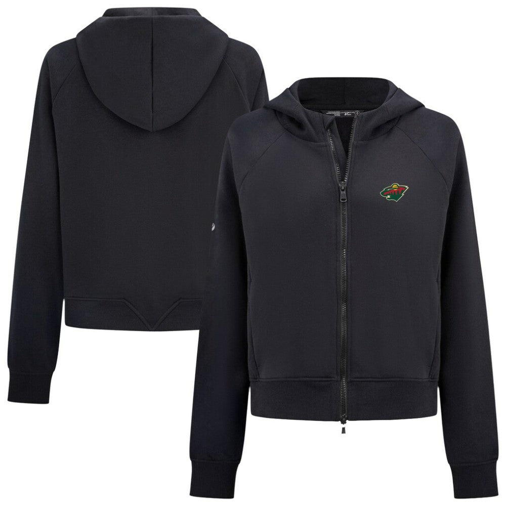 Minnesota Wild Levelwear Women's Judd Raglan Full-Zip Hoodie Black