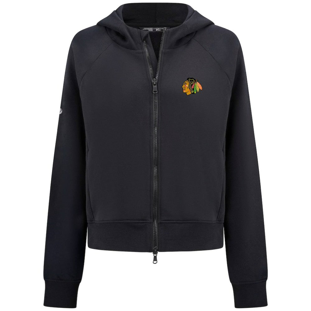 Chicago Blackhawks Levelwear Women's Judd Raglan Full-Zip Hoodie Black