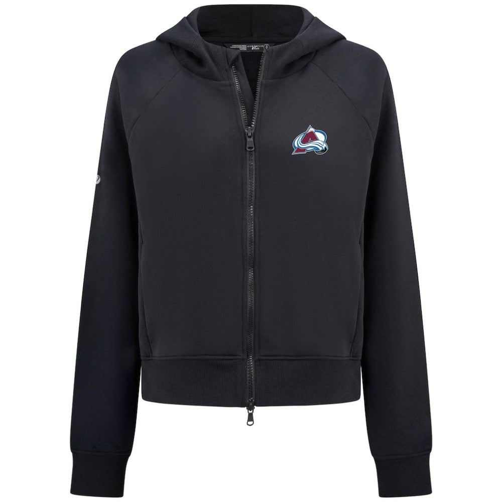 Colorado Avalanche Levelwear Women's Judd Raglan Full-Zip Hoodie Black