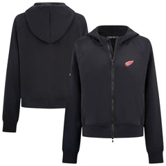 Detroit Red Wings Levelwear Women's Judd Raglan Full-Zip Hoodie Black