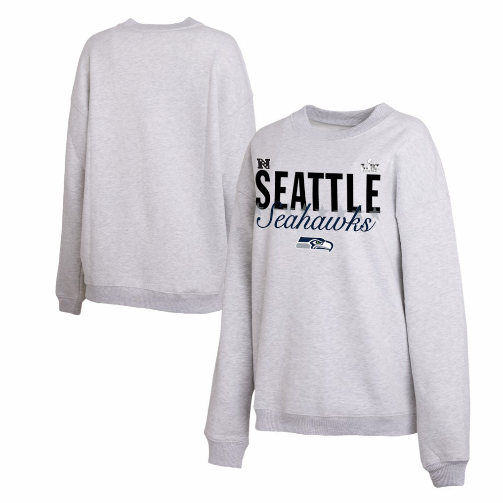 Seattle Seahawks WEAR by Erin Andrews Women's Super Bowl LX Fleece Sweatshirt - Gray outlet
