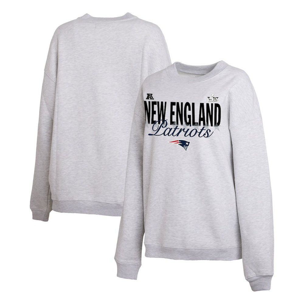 New England Patriots WEAR by Erin Andrews Women's Super Bowl LX Fleece Sweatshirt - Gray for sale