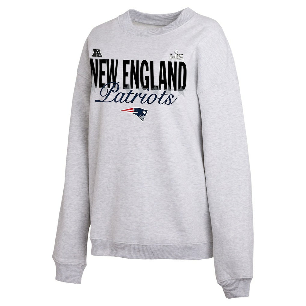 New England Patriots WEAR by Erin Andrews Women's Super Bowl LX Fleece Sweatshirt - Gray for sale