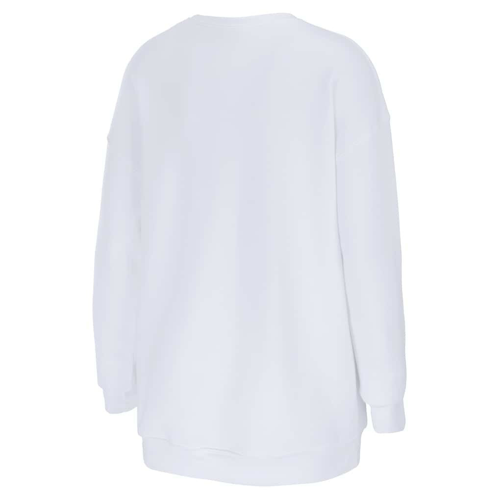 New England Patriots vs. Seattle Seahawks WEAR by Erin Andrews Women's Super Bowl LX Matchup Sweatshirt - White cheap