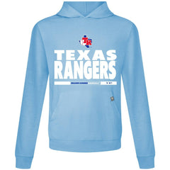Texas Rangers Levelwear Relay Center Stage Long Sleeve Hooded T-Shirt - Light Blue