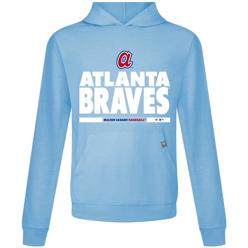 Atlanta Braves Levelwear Relay Center Stage Long Sleeve Hooded T-Shirt - Light Blue