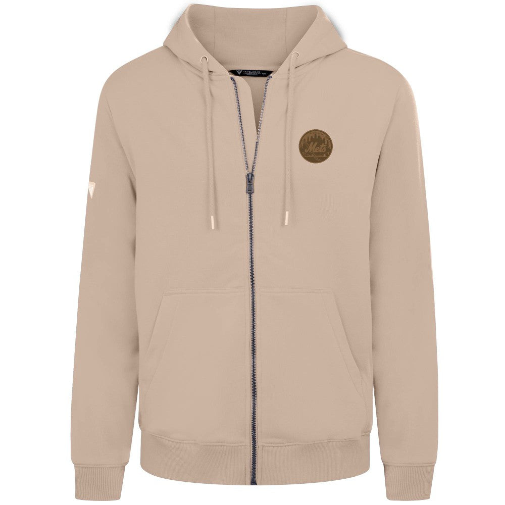 New York Mets Levelwear Podium Full-Zip Hoodie - Khaki