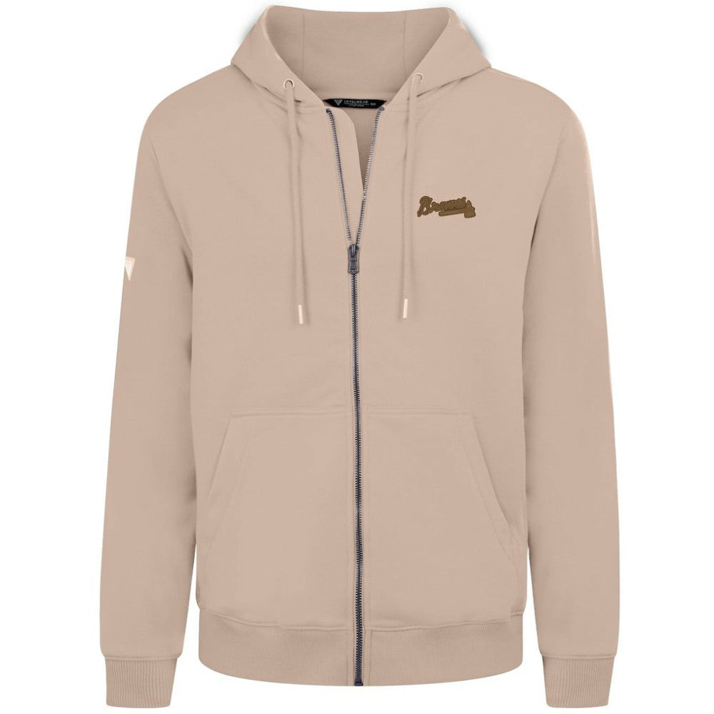 Atlanta Braves Levelwear Podium Full-Zip Hoodie - Khaki