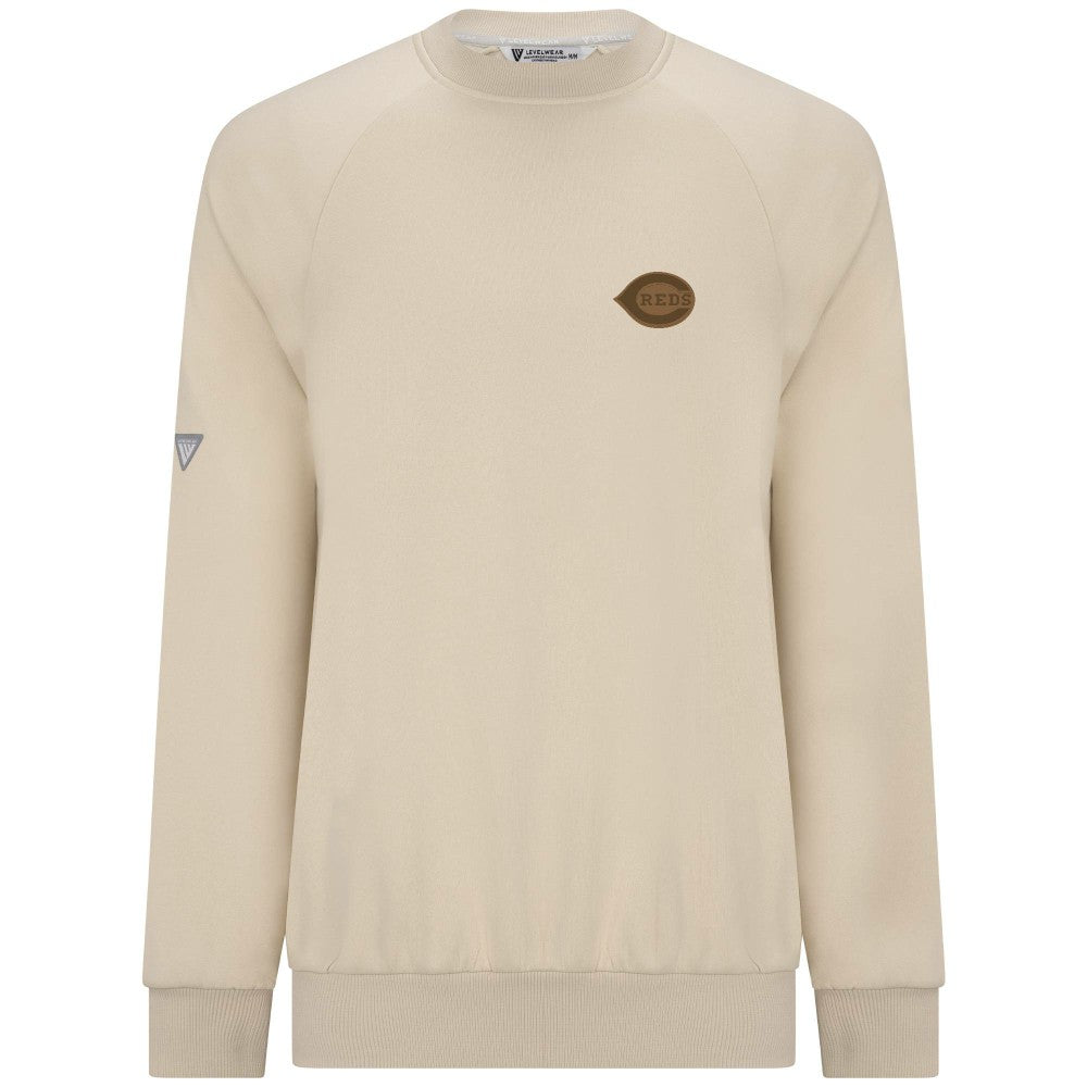 Cincinnati Reds Levelwear Connect Logo Sweatshirt - Khaki