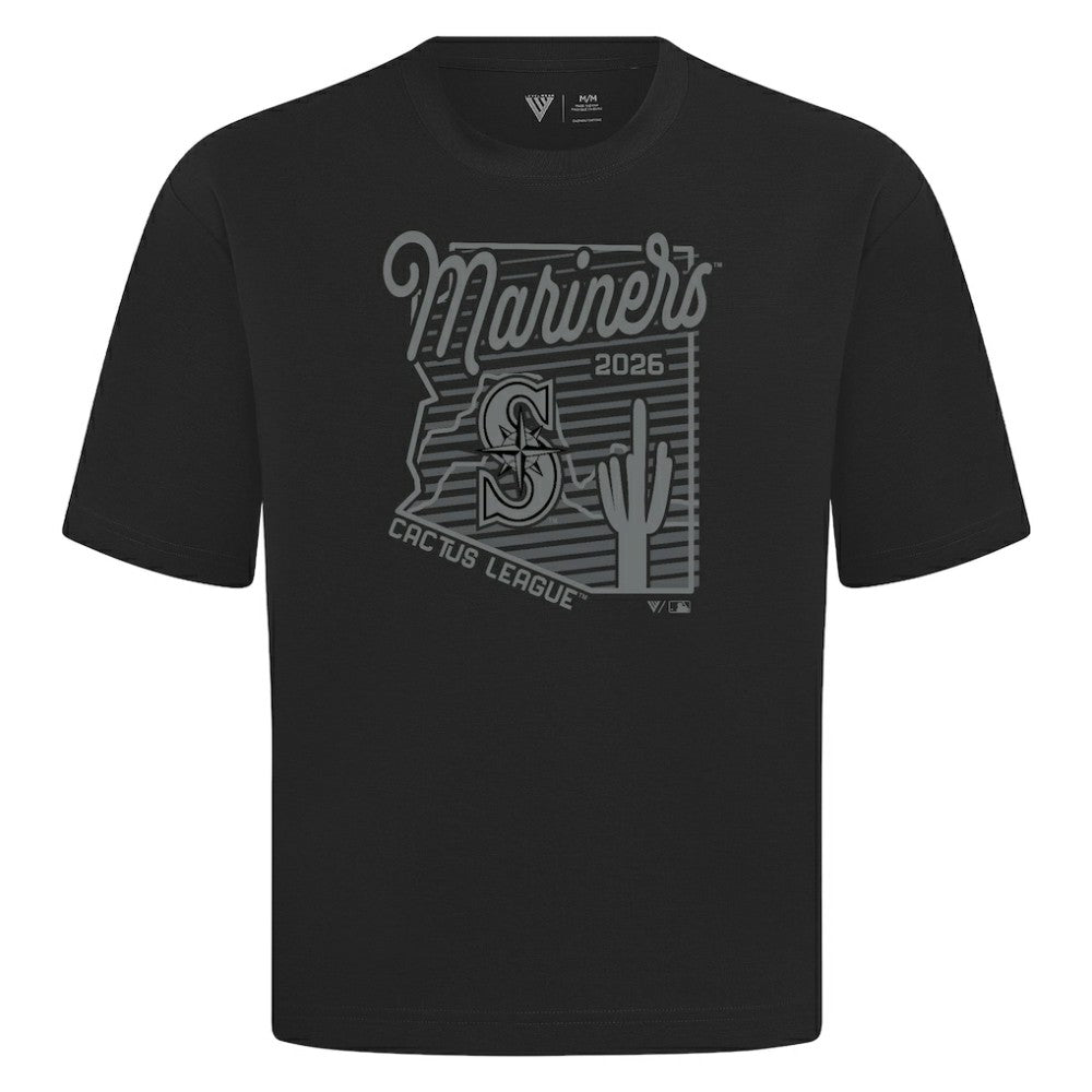 Seattle Mariners Levelwear Sunrise Luxe Signature Knit T-Shirt - Black