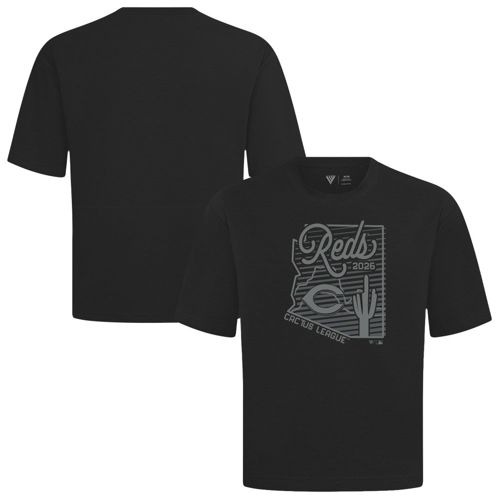 Cincinnati Reds Levelwear Sunrise Luxe Signature Knit T-Shirt - Black