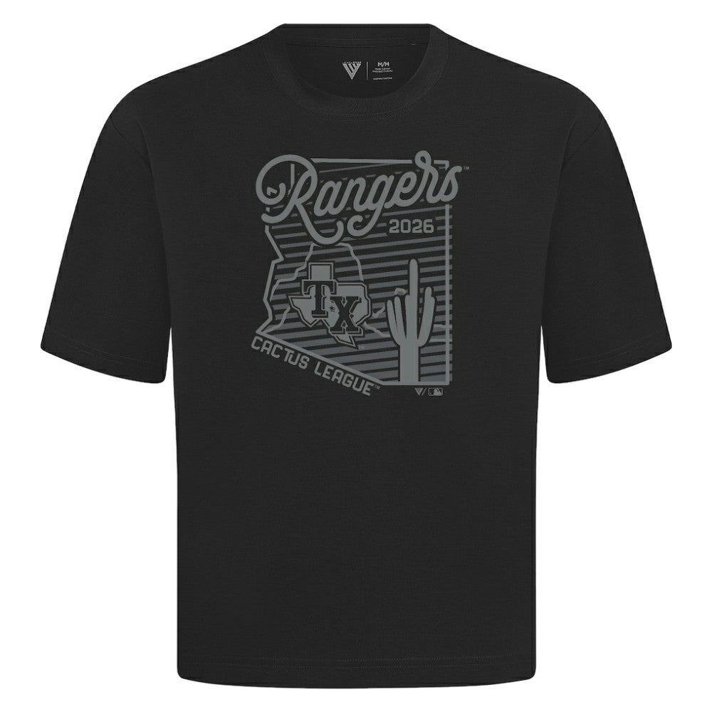 Texas Rangers Levelwear Sunrise Luxe Signature Knit T-Shirt - Black