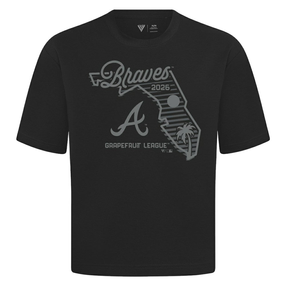 Atlanta Braves Levelwear Sunrise Luxe Signature Knit T-Shirt - Black