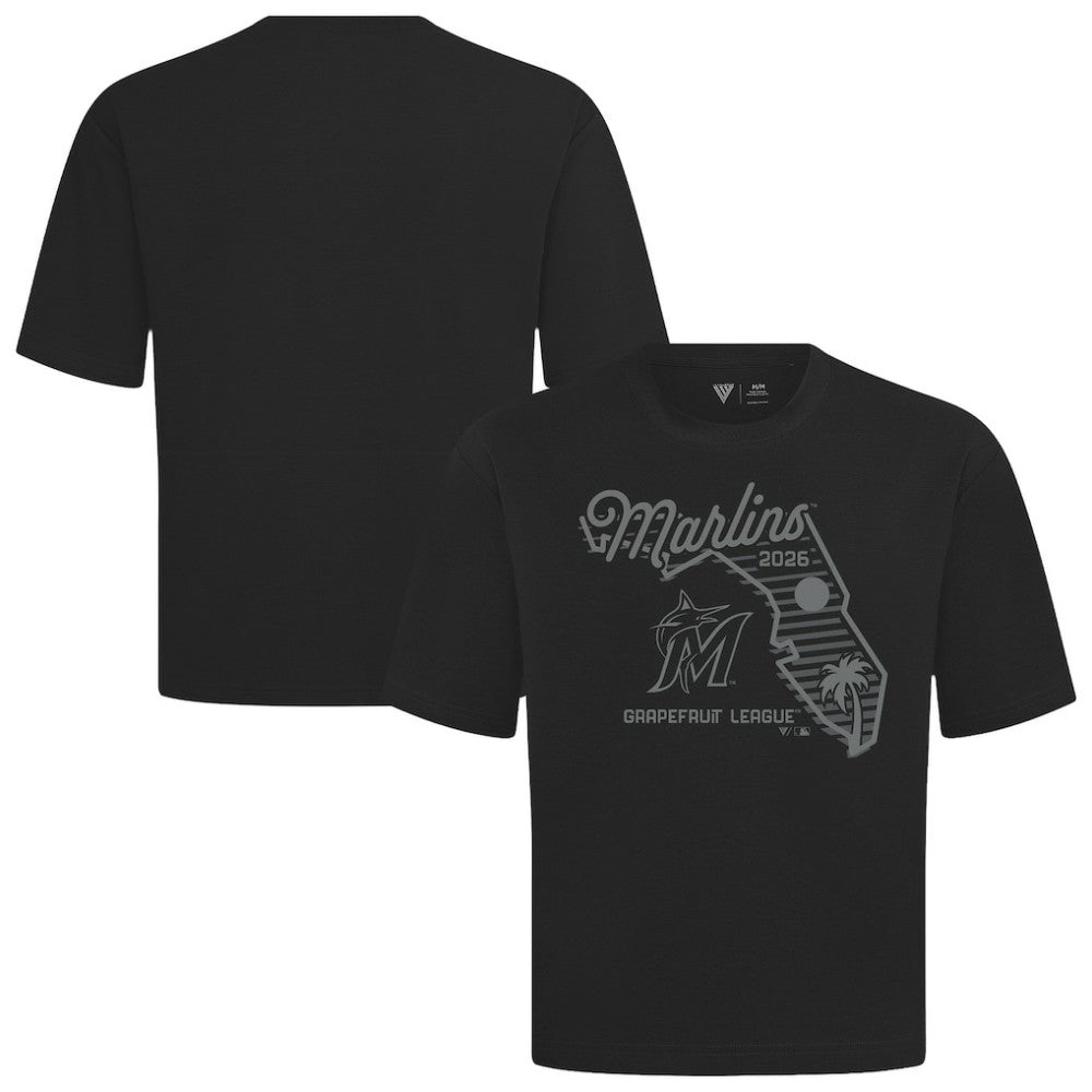 Miami Marlins Levelwear Sunrise Luxe Signature Knit T-Shirt - Black