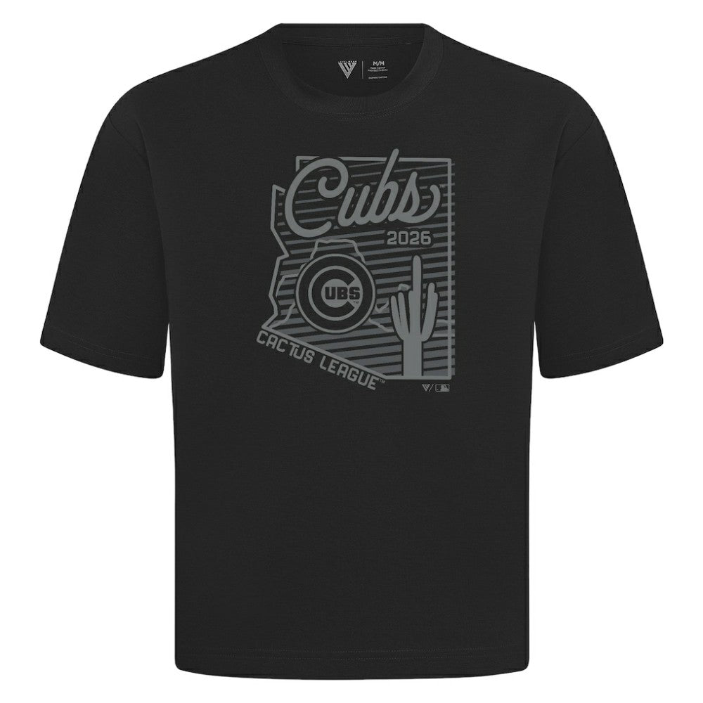 Chicago Cubs Levelwear Sunrise Luxe Signature Knit T-Shirt - Black