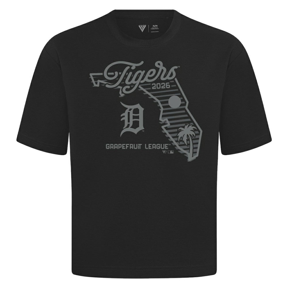 Detroit Tigers Levelwear Sunrise Luxe Signature Knit T-Shirt - Black