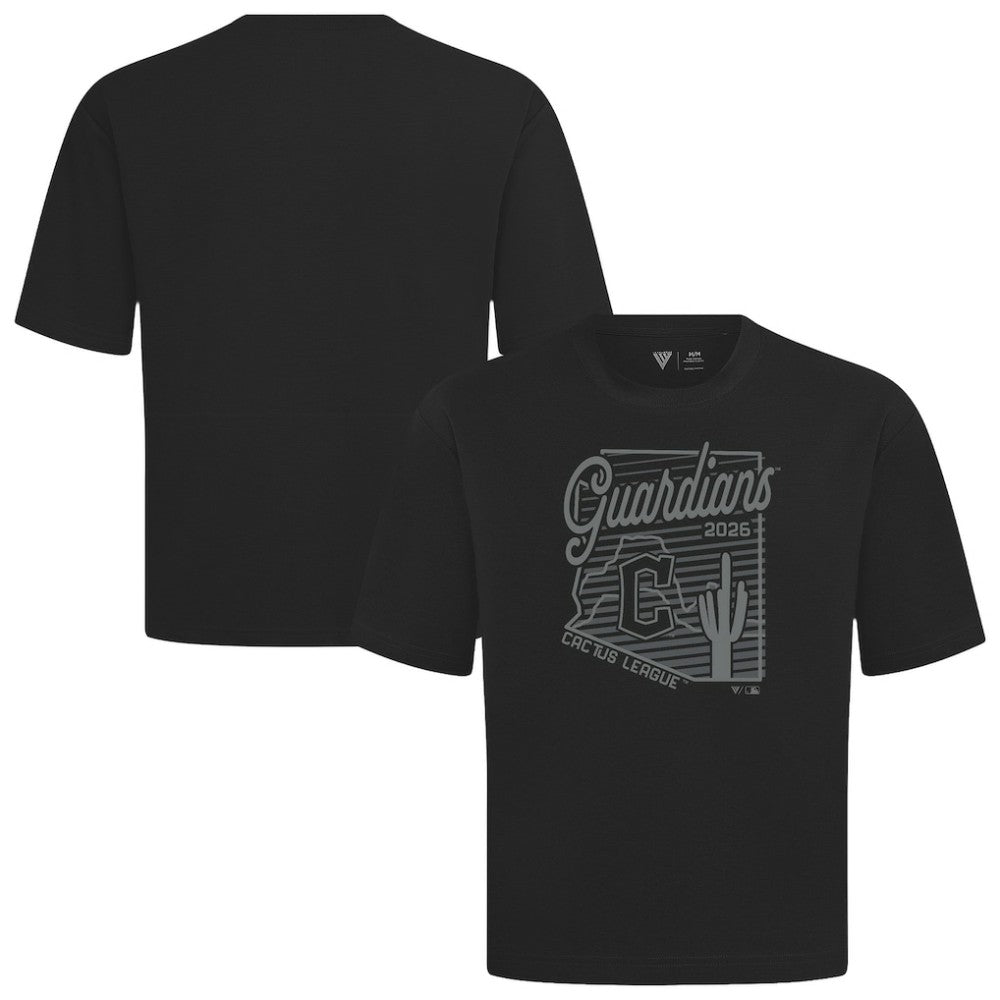 Cleveland Guardians Levelwear Sunrise Luxe Signature Knit T-Shirt - Black