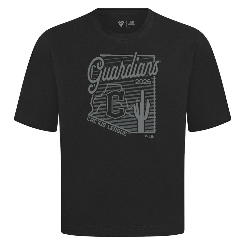 Cleveland Guardians Levelwear Sunrise Luxe Signature Knit T-Shirt - Black