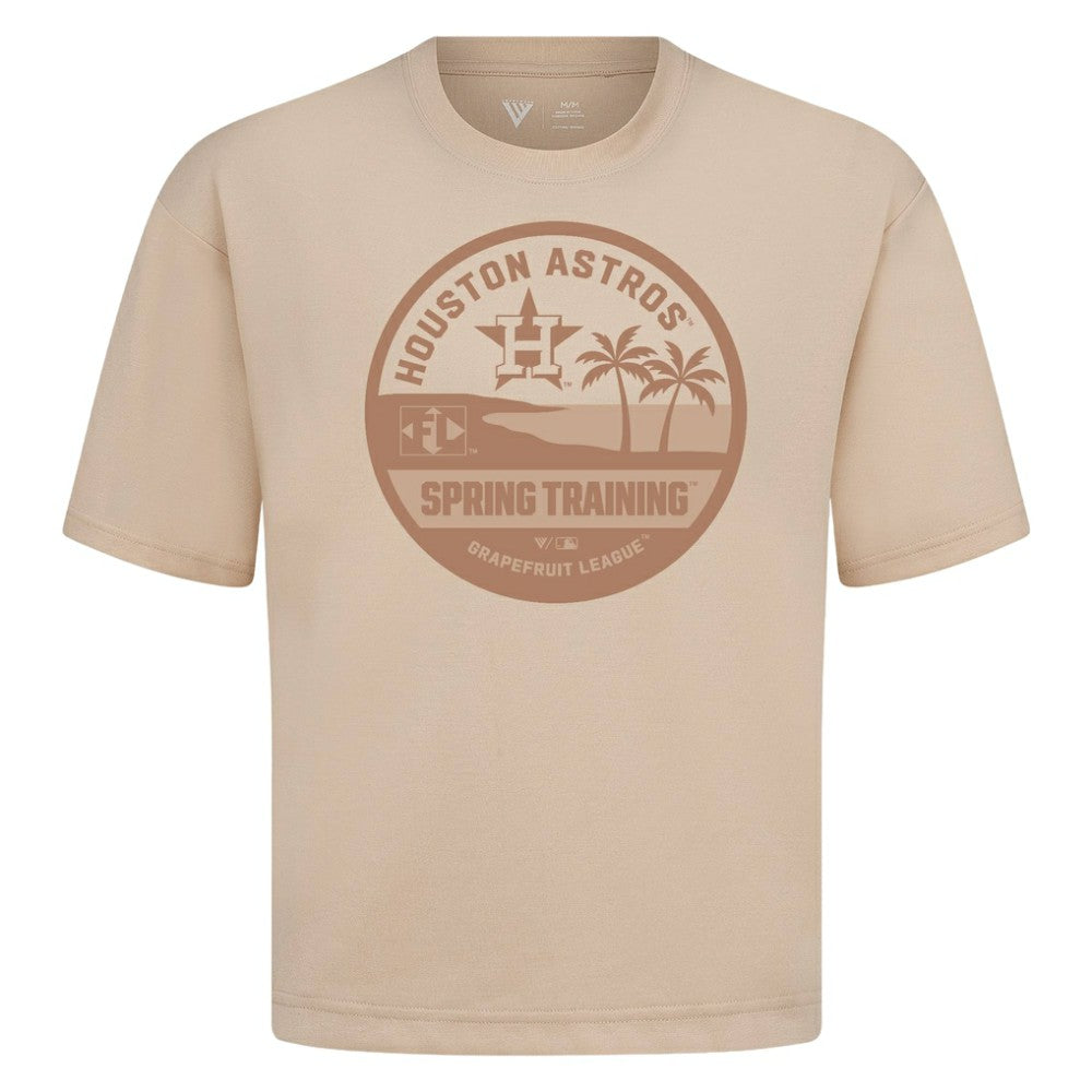 Houston Astros Levelwear Spring Training Badge Luxe Signature Knit T-Shirt - Khaki
