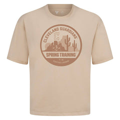 Cleveland Guardians Levelwear Spring Training Badge Luxe Signature Knit T-Shirt - Khaki
