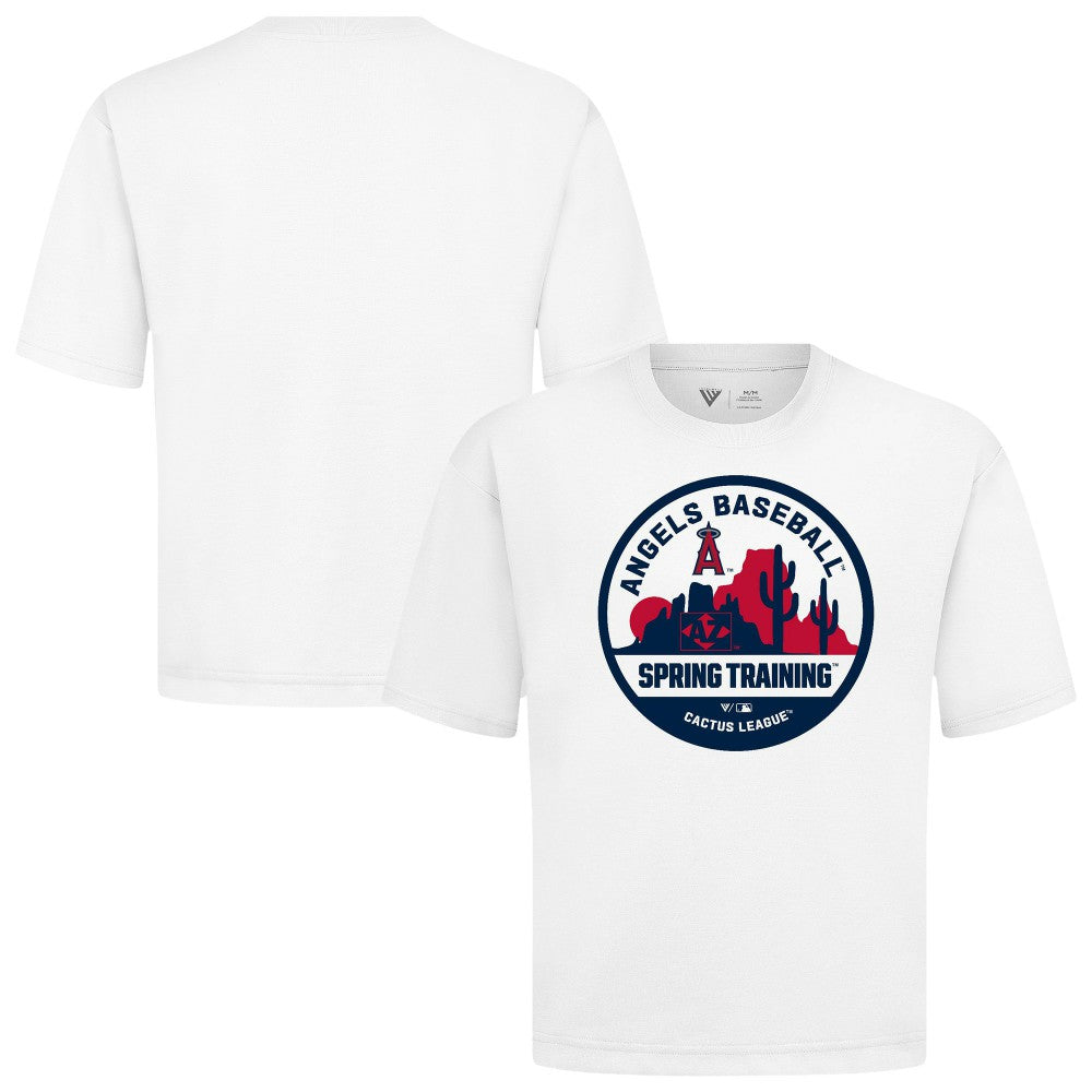 Los Angeles Angels Levelwear Spring Training Badge Luxe Signature Knit T-Shirt - White