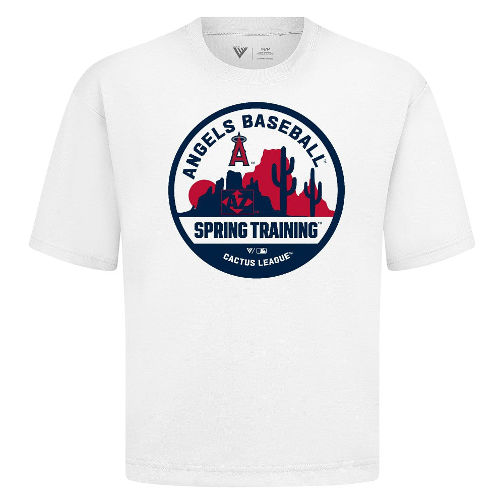 Los Angeles Angels Levelwear Spring Training Badge Luxe Signature Knit T-Shirt - White
