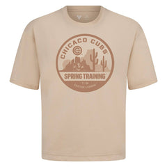 Chicago Cubs Levelwear Spring Training Badge Luxe Signature Knit T-Shirt - Khaki