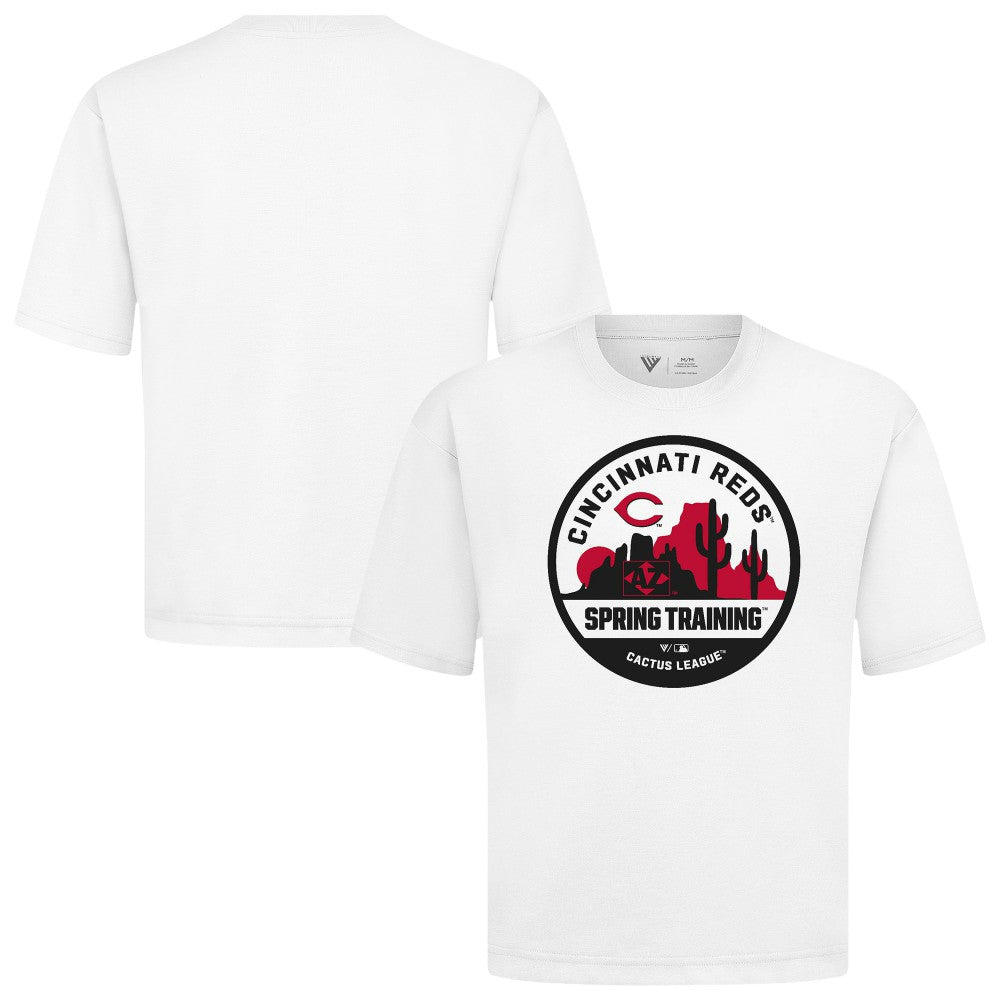 Cincinnati Reds Levelwear Spring Training Badge Luxe Signature Knit T-Shirt - White