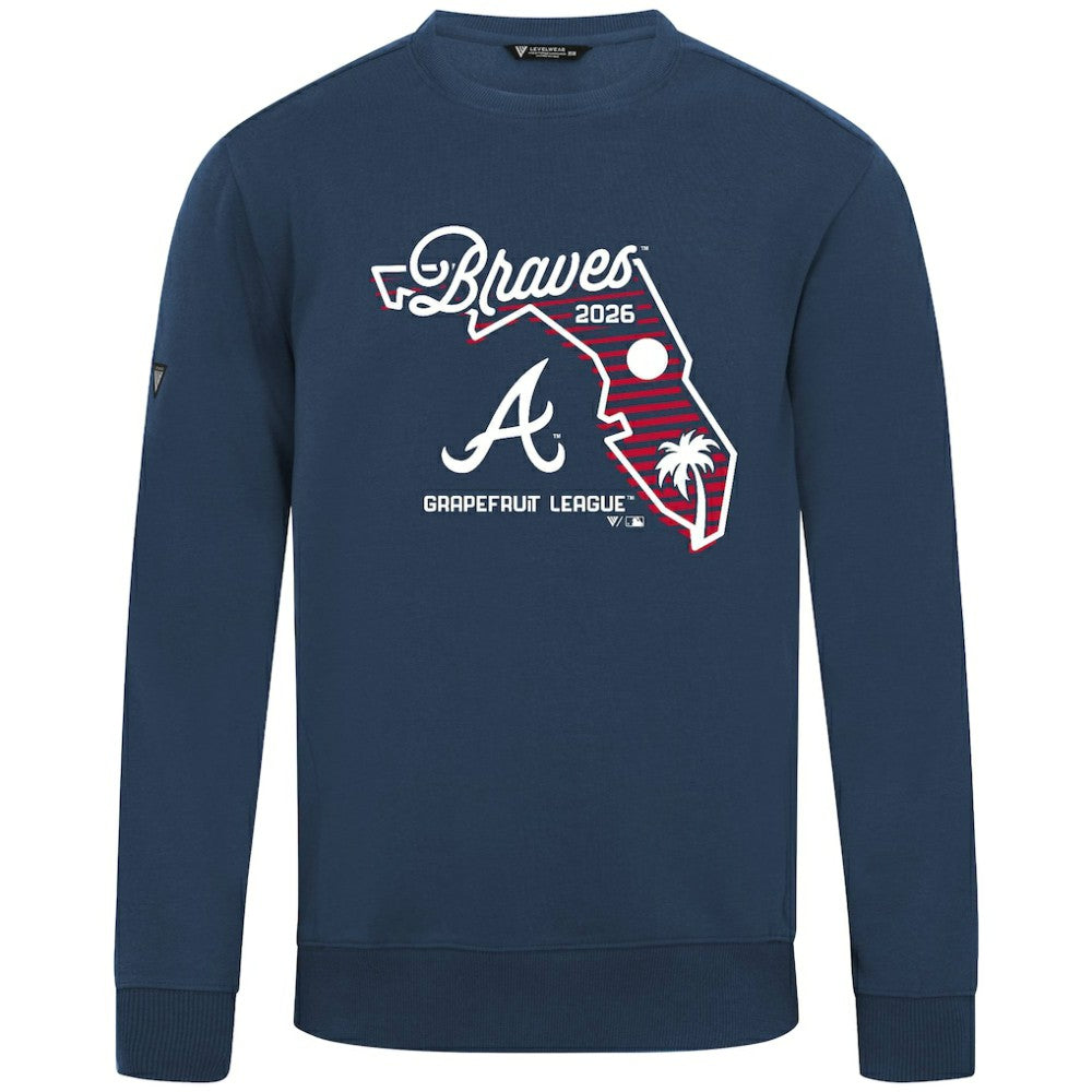 Atlanta Braves Levelwear Zane Sunrise Sweatshirt - Navy