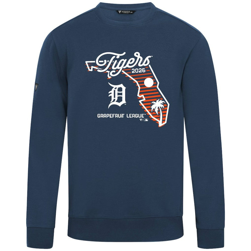 Detroit Tigers Levelwear Zane Sunrise Sweatshirt - Navy