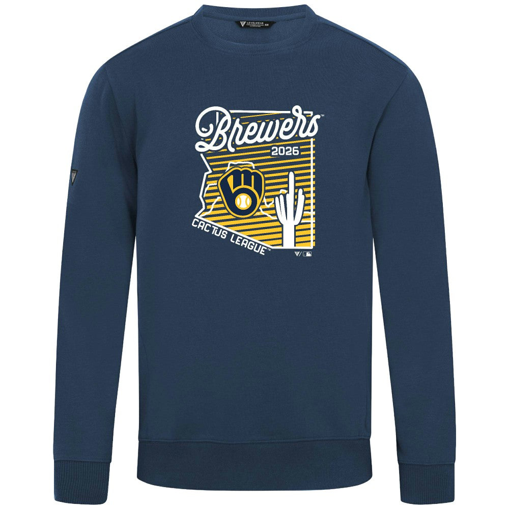 Milwaukee Brewers Levelwear Zane Sunrise Sweatshirt - Navy