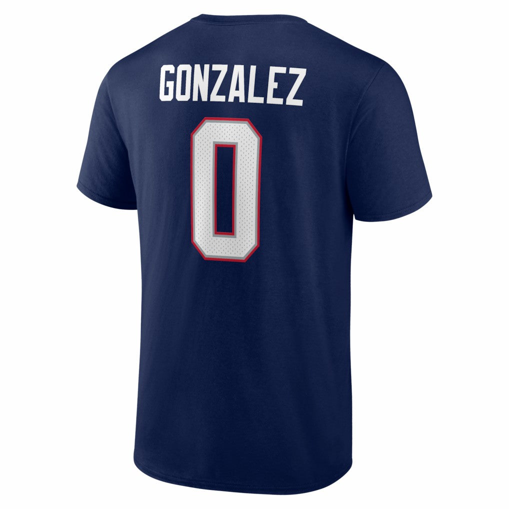 Christian Gonzalez New England Patriots Icon Name & Number T-Shirt - Navy on sale
