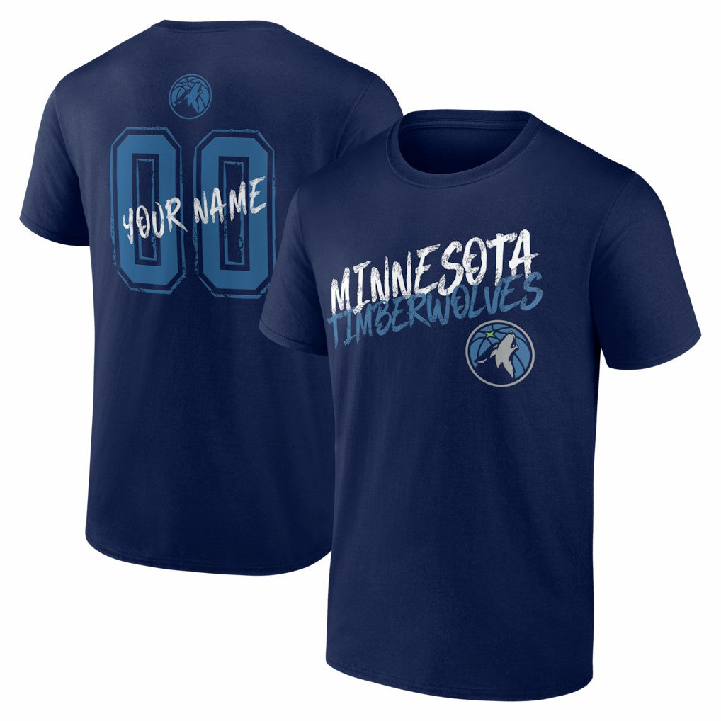 Minnesota Timberwolves Big & Tall Hustle Personalized Name & Number T-Shirt - Navy shop