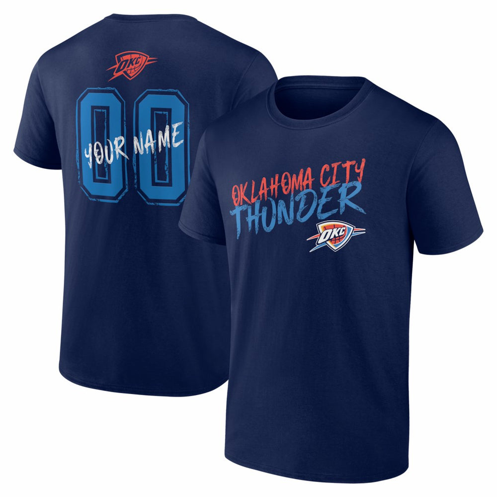 Oklahoma City Thunder Big & Tall Hustle Personalized Name & Number T-Shirt - Navy for sale