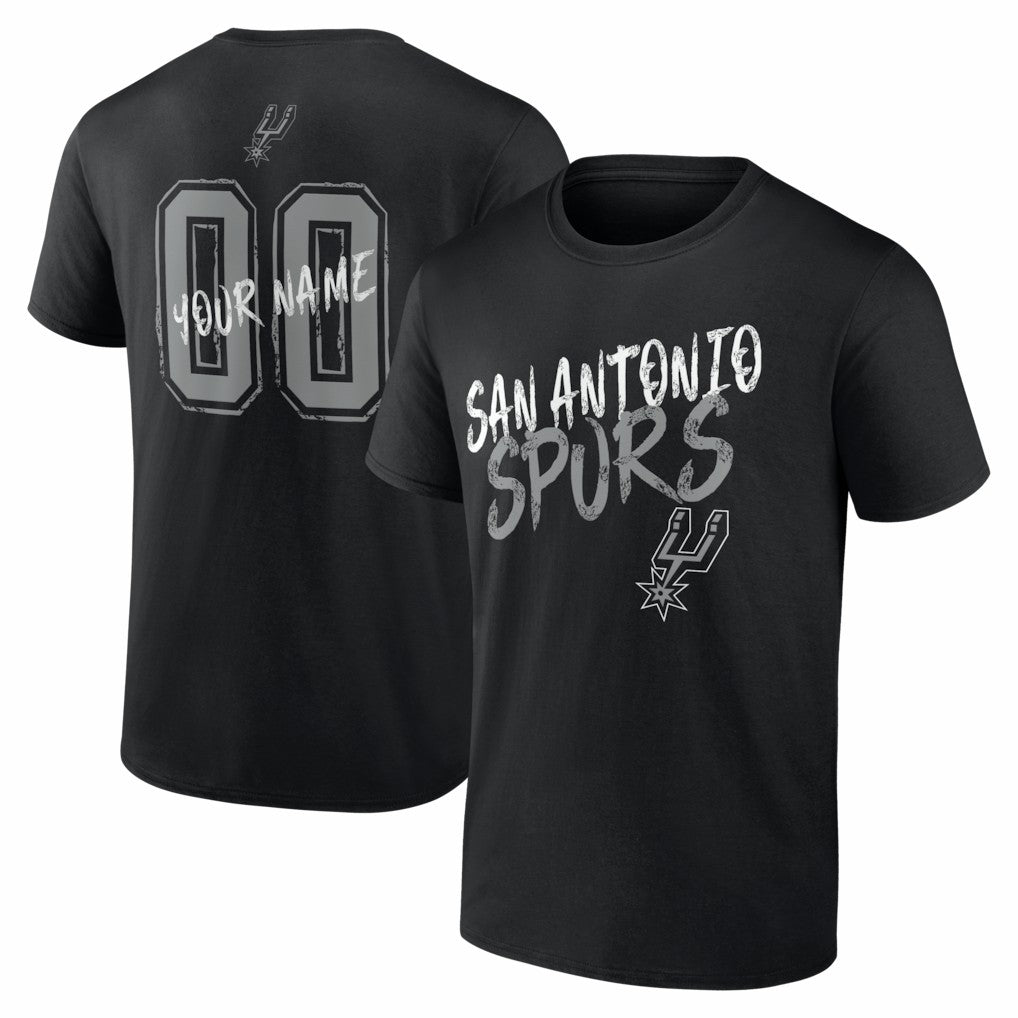 San Antonio Spurs Big & Tall Hustle Personalized Name & Number T-Shirt - Black on sale