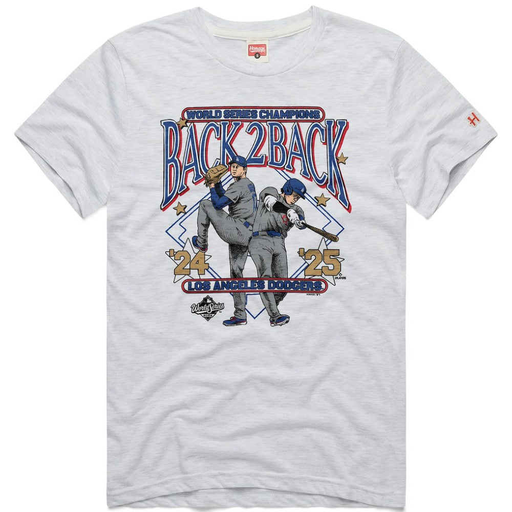 Shohei Ohtani Los Angeles Dodgers Homage Unisex 2026 Gold Collection Back-to-Back World Series Champions Tri-Blend T-Shirt - Ash
