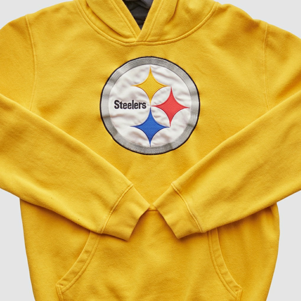 Pittsburgh Steelers NFL 2000s Hooded Pullover Sweatshirt - Yellow Vintage cheap