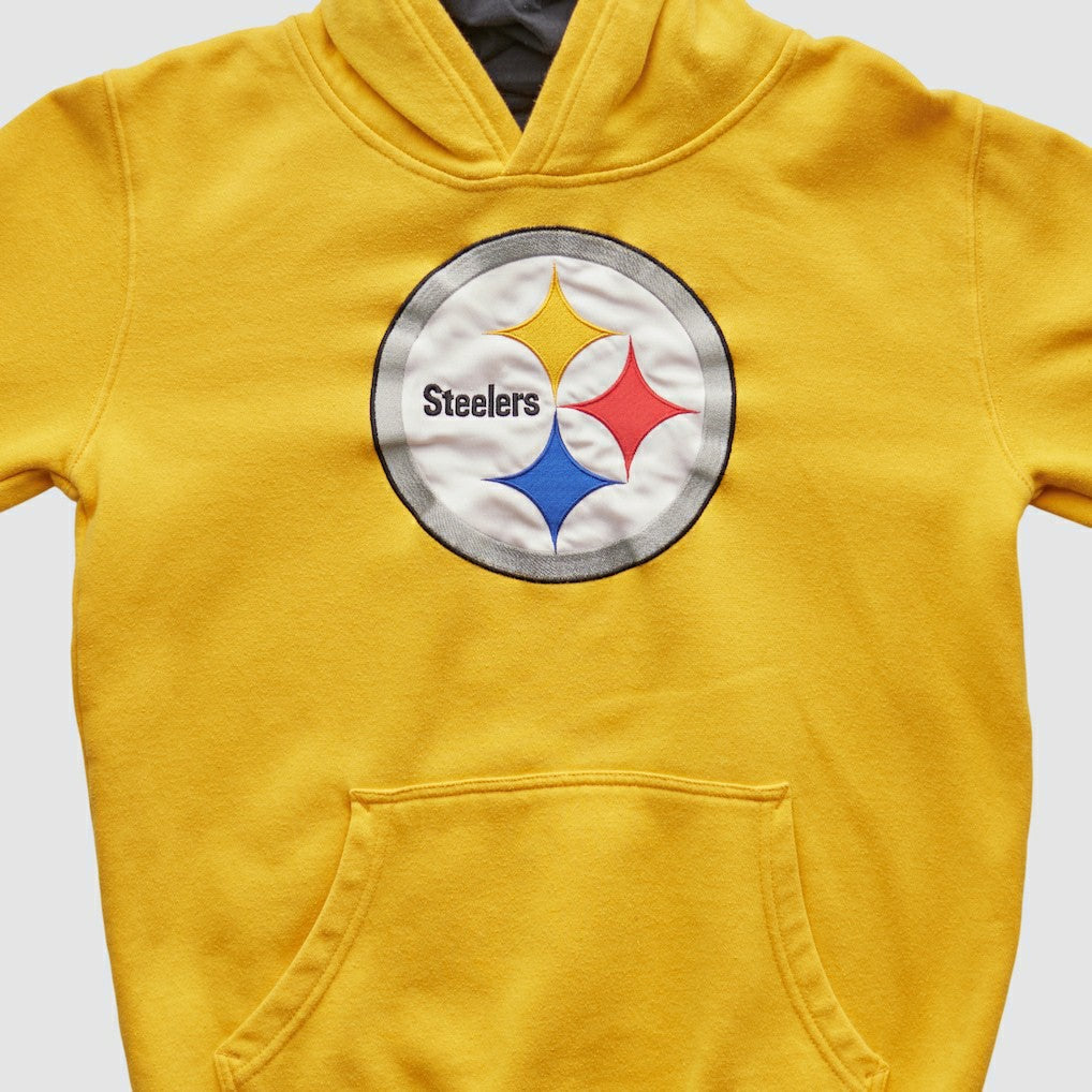 Pittsburgh Steelers NFL 2000s Hooded Pullover Sweatshirt - Yellow Vintage cheap
