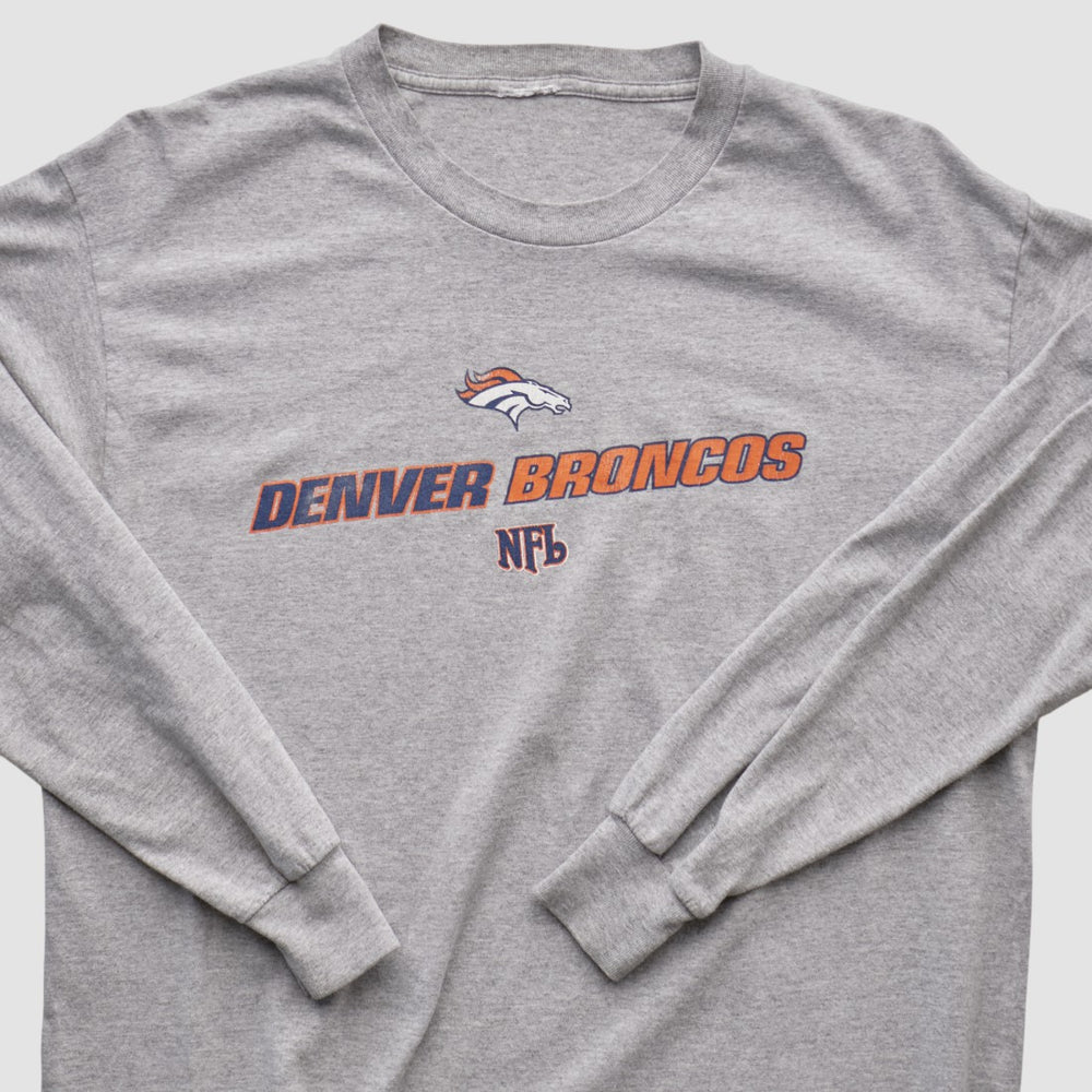 Denver Broncos 2000s Long Sleeve T-shirt - Heather Gray Vintage outlet