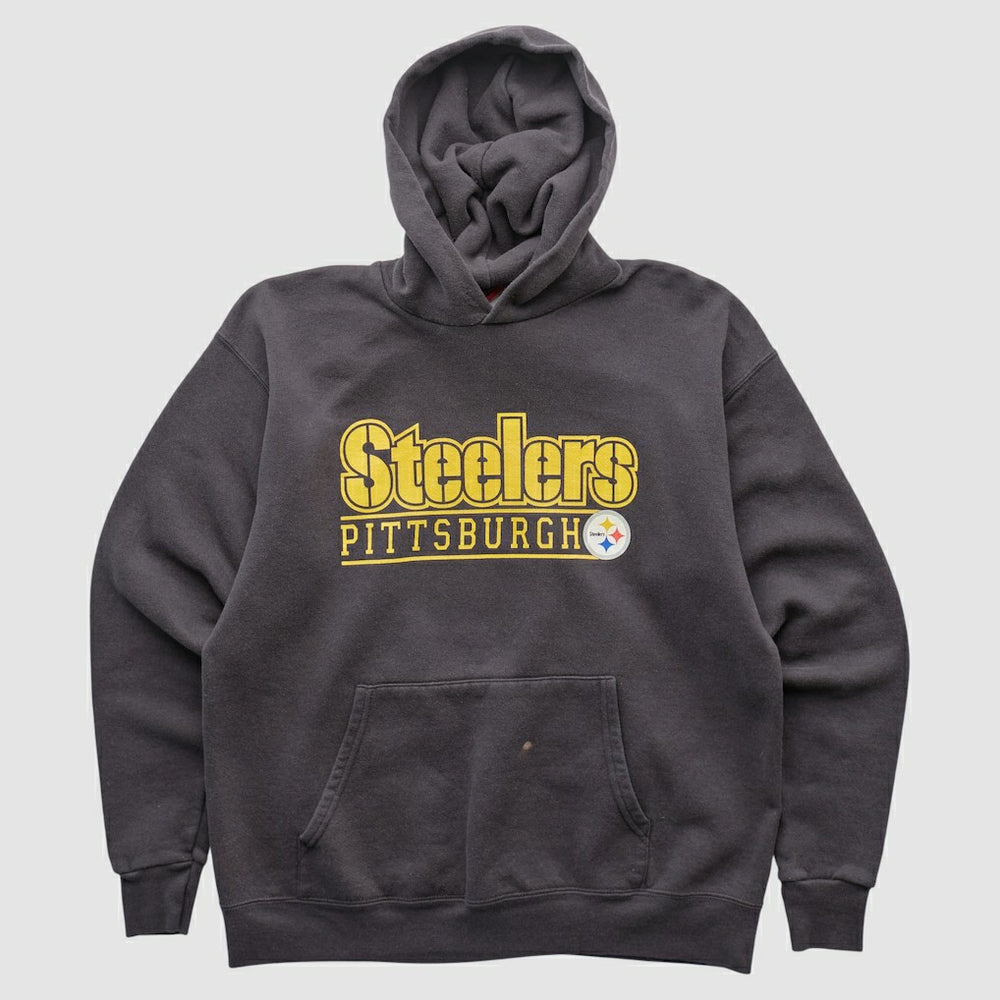 Pittsburgh Steelers NFL 2000s Hooded Pullover Sweatshirt - Charcoal Vintage outlet