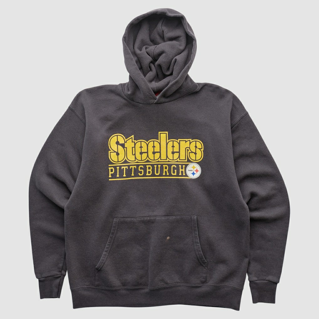 Pittsburgh Steelers NFL 2000s Hooded Pullover Sweatshirt - Charcoal Vintage outlet