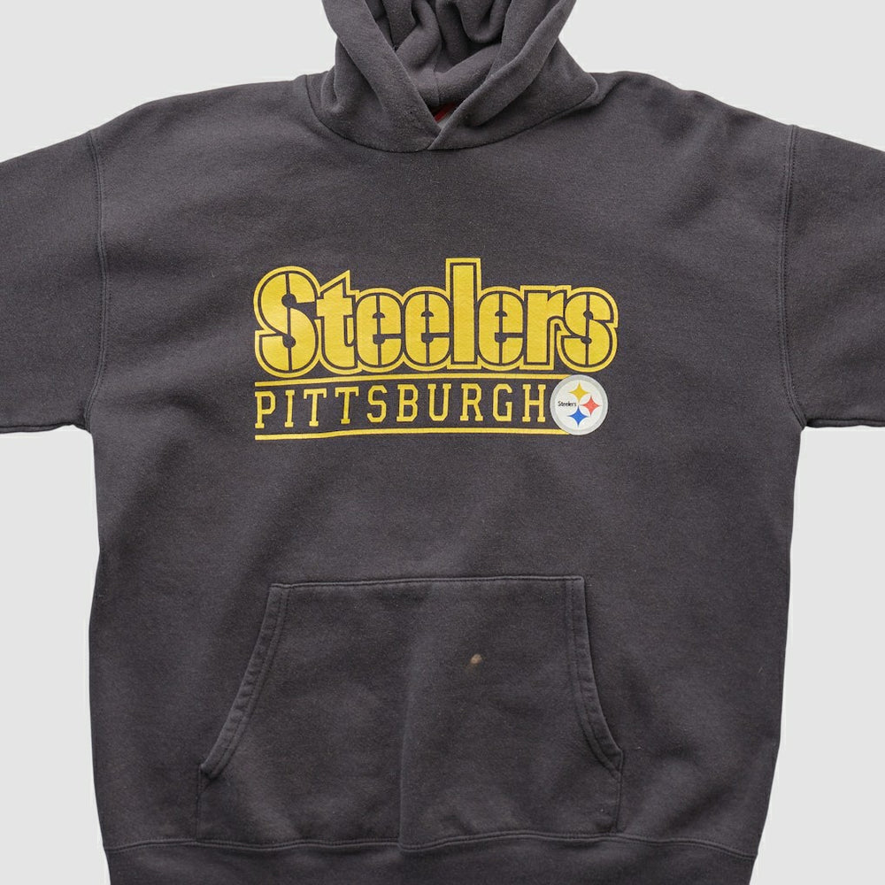 Pittsburgh Steelers NFL 2000s Hooded Pullover Sweatshirt - Charcoal Vintage outlet