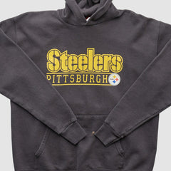 Pittsburgh Steelers NFL 2000s Hooded Pullover Sweatshirt - Charcoal Vintage outlet
